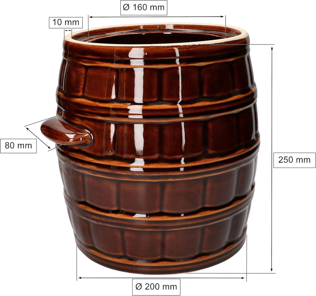 KOTARBAU® Keramiktopf 8 L Steinguttopf Sauerkrauttopf zum Einlegen von Speisen, 8 L