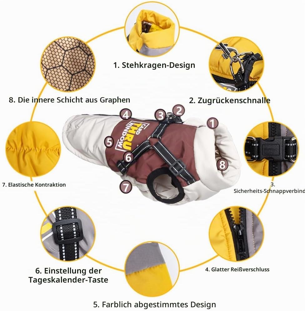 Hundemantel Winter Hundejacke Haustier Skifahren Kostüm Wasserdicht &amp; Winddicht,Ärmellose Baumwolle
