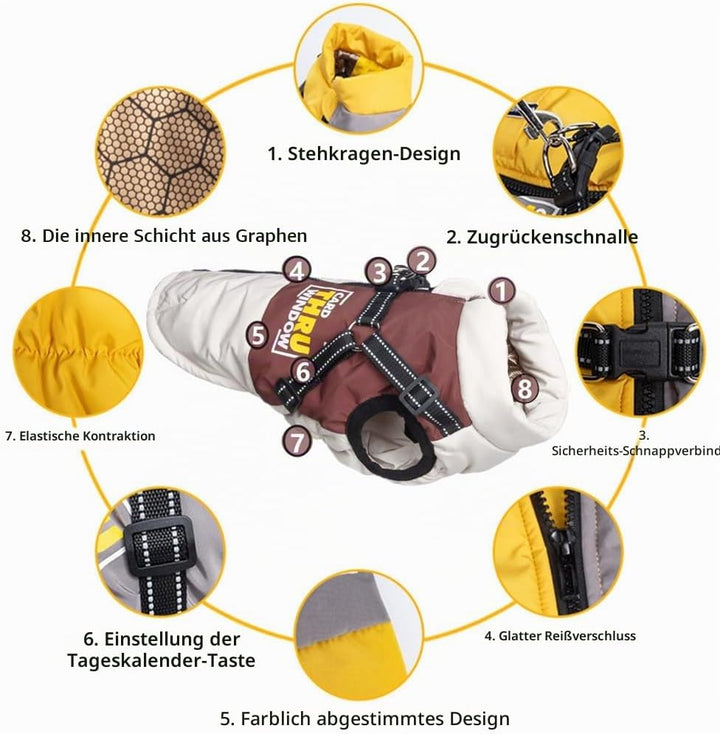 Hundemantel Winter Hundejacke Haustier Skifahren Kostüm Wasserdicht &amp; Winddicht,Ärmellose Baumwolle