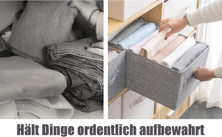 OVAKIA Faltbar Aufbewahrungsboxen Stoff, Schrank Schubladen Organizer Ordnungssystem für Garderobe K