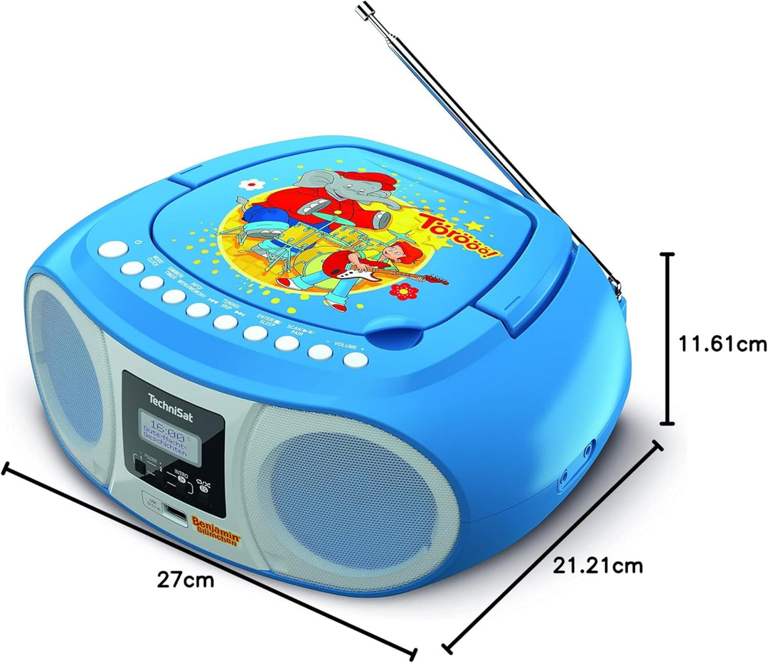 TechniSat DIGITRADIO 1990 Benjamin Blümchen Edition - Stereo-Boombox mit DAB+/UKW-Radio und CD-Playe