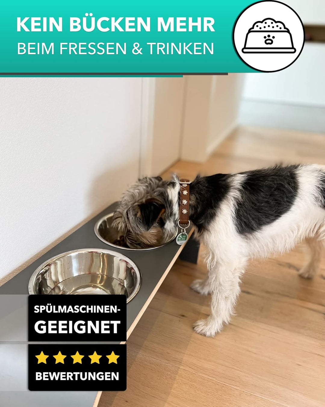 Hundenapf Futterstation - 2er Futternapf Hund erhöht - Doppel Fressnapf Hunde - Hund - Wassernapf Hu
