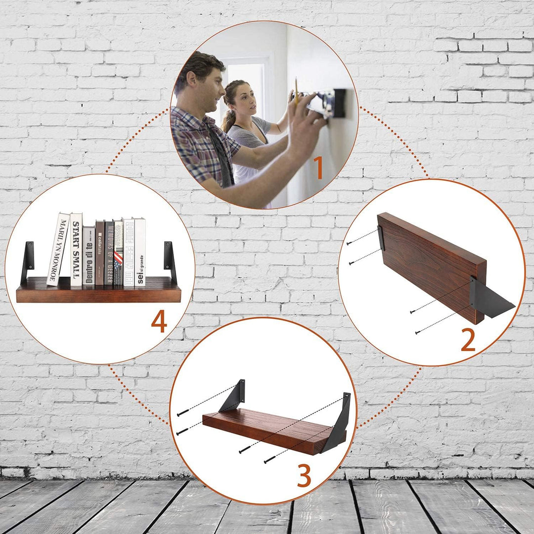 ChasBete Regalhalterung Schwarz Regalwinkel, Metall Regalträger &amp; -stützen für Wandregale, 4er set,