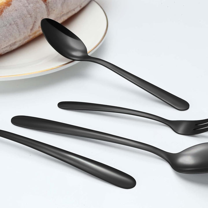 Bestdin Besteck Set 12 Personen, 60 teilig Schwarzes Besteck, Edelstahl Besteckset mit Messer Gabel