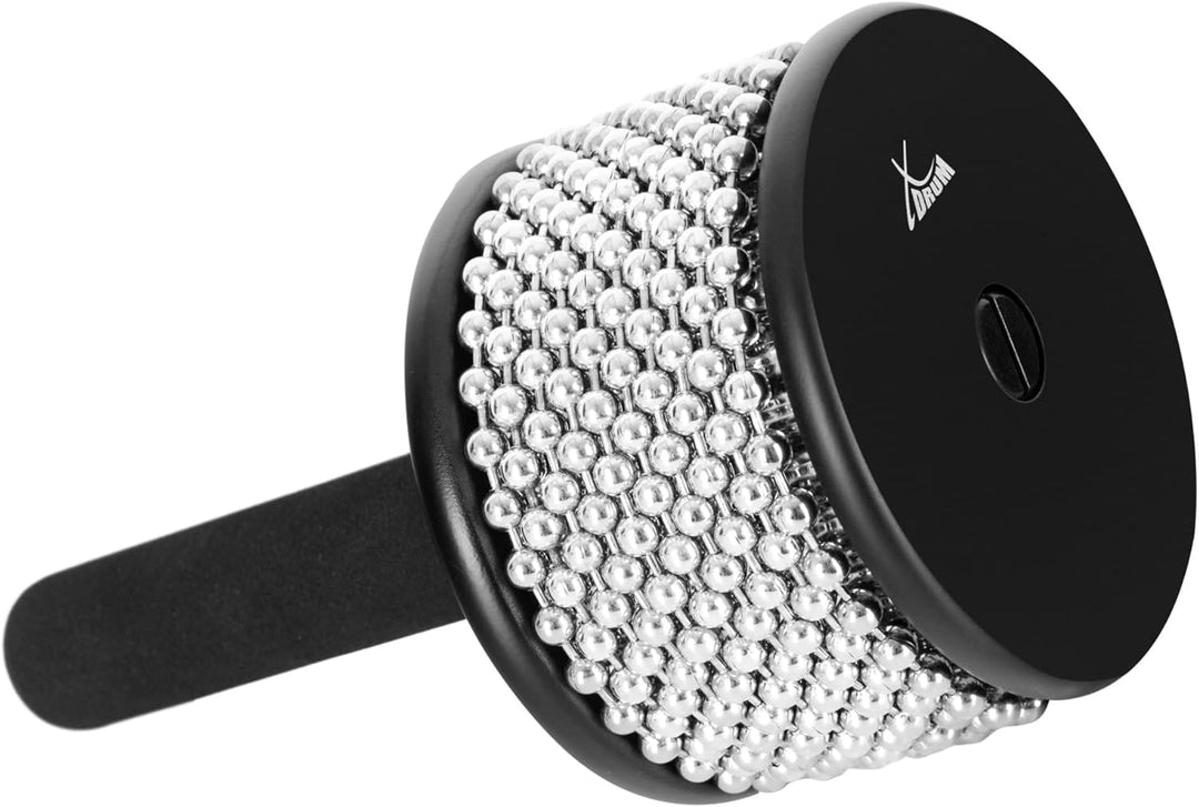 XDrum CB1-BK Cabasa Medium - Klassisches Rhythmusinstrument aus Holz - 10 Ketten à 34 Perlen - Mittl