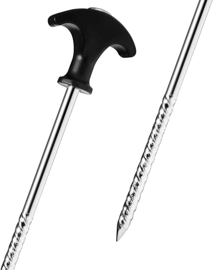 com-four® 12x Zelt-Heringe aus Stahl - robuste Erdnägel mit Gewinde für Camping und Outdoor - ideal