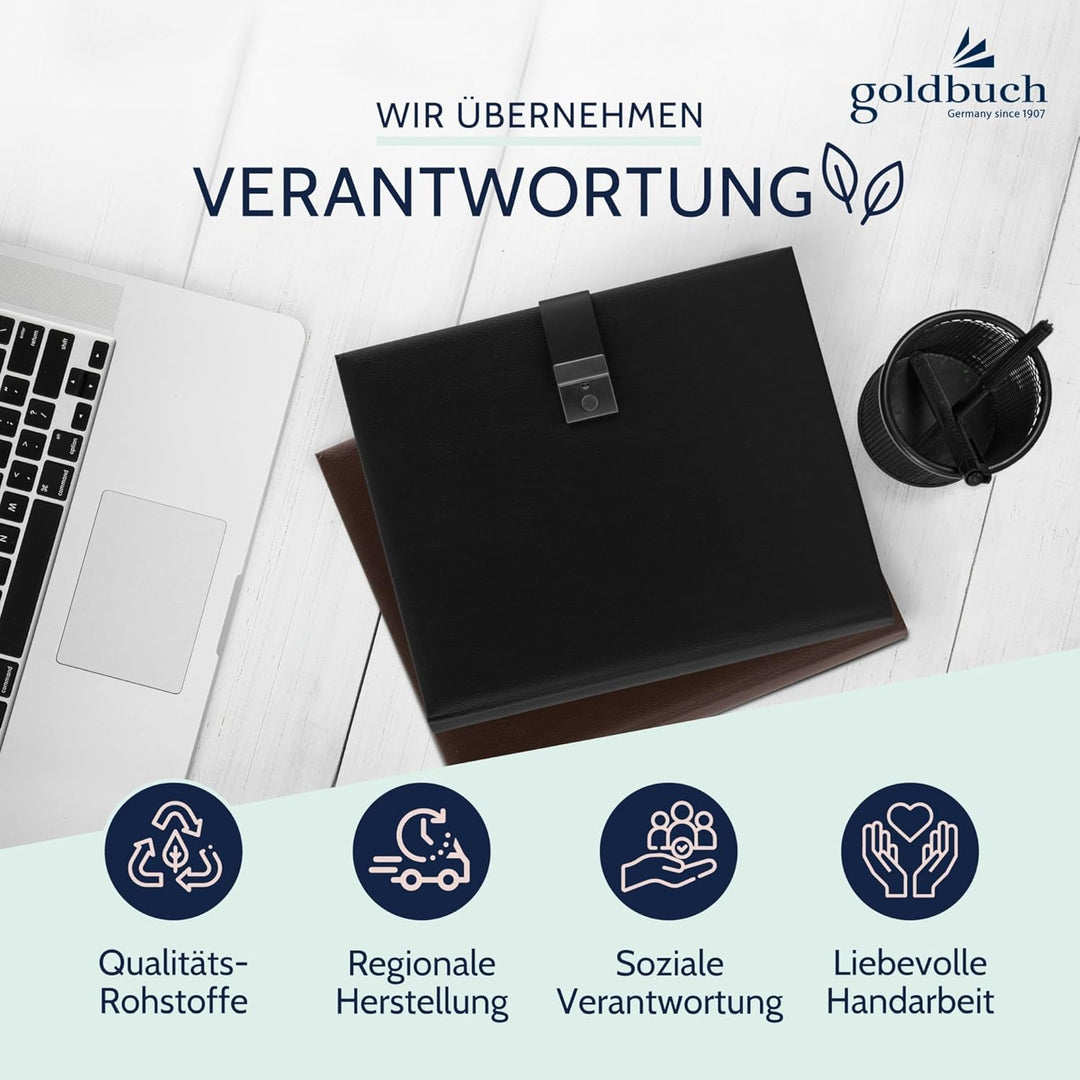 goldbuch Dokumentenmappe, Bologna, 27,5 x 34 cm, Inklusive 5 Sichthüllen, Erweiterbar, Mit Schloss,