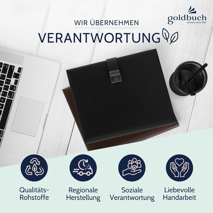 goldbuch Dokumentenmappe, Bologna, 27,5 x 34 cm, Inklusive 5 Sichthüllen, Erweiterbar, Mit Schloss,