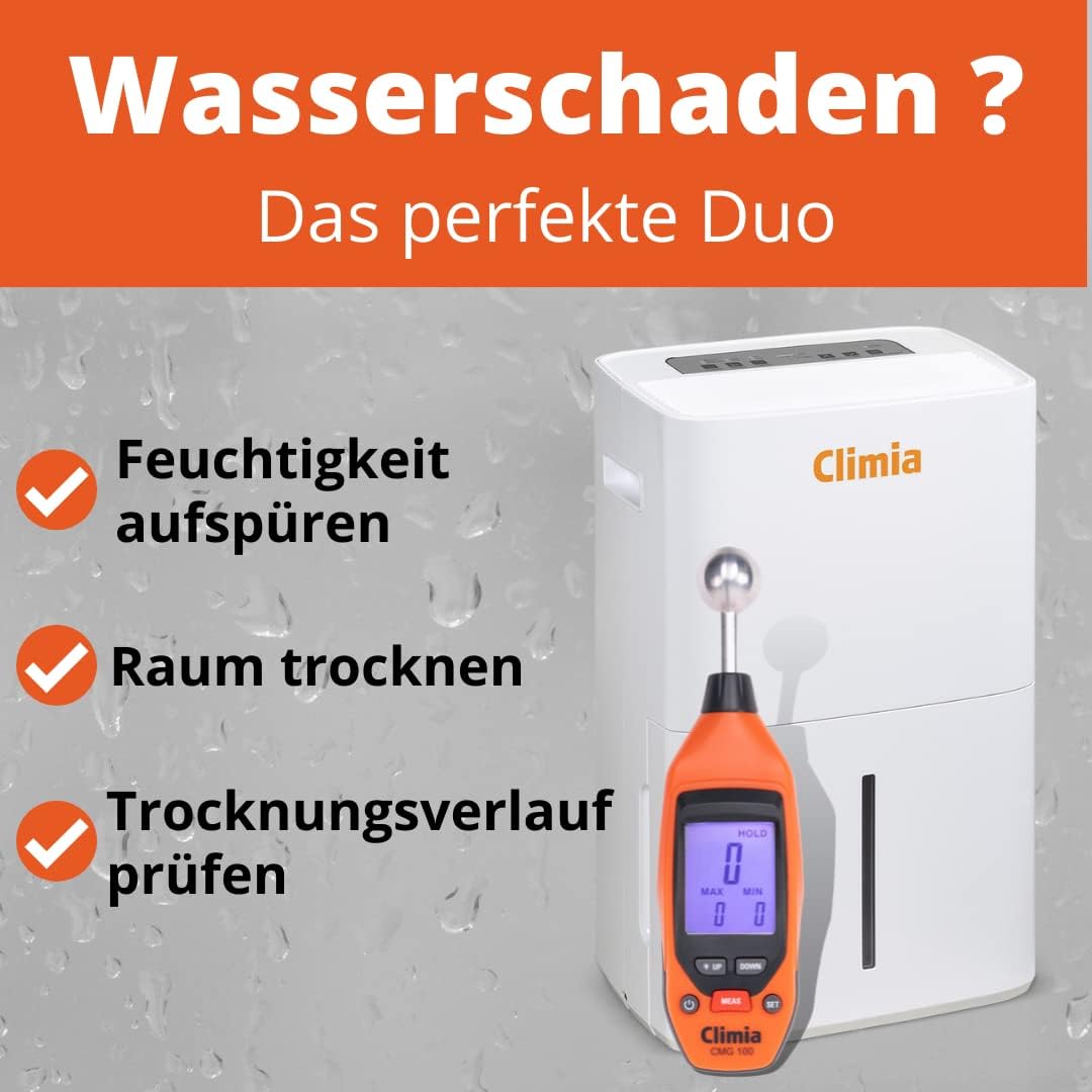 Climia CTK 240 + CMG100 Bundle, elektrischer Bautrockner mit ökologischem Kühlmittel & Feuchtemessge