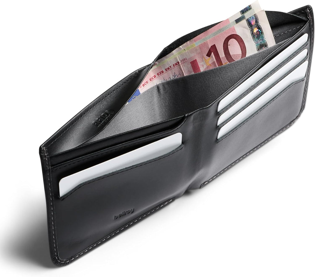Bellroy Hide & Seek – dünne, klassische Lederbörse, optionaler RFID-Schutz (max. 12 Karten plus Sche