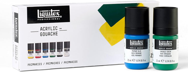 Liquitex 3699322 Acrylfarbe mit Gouache Eigenschaften, Lichtecht, wasserfest, 6 Acrylfarben in 22ml