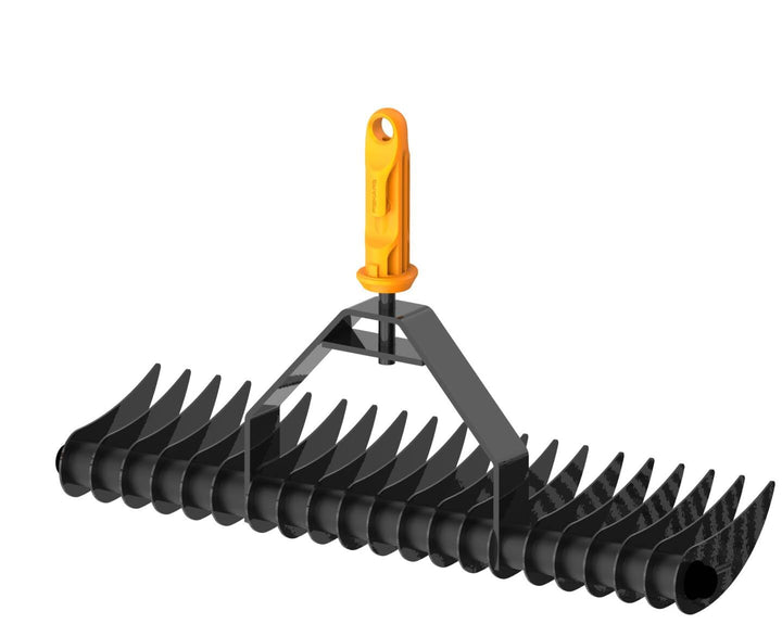 Fiskars OneClick Rasenlüfter, Rechen-Aufsatz zum Entfernen von Moos und Rasenfilz, Müheloses Wechsel
