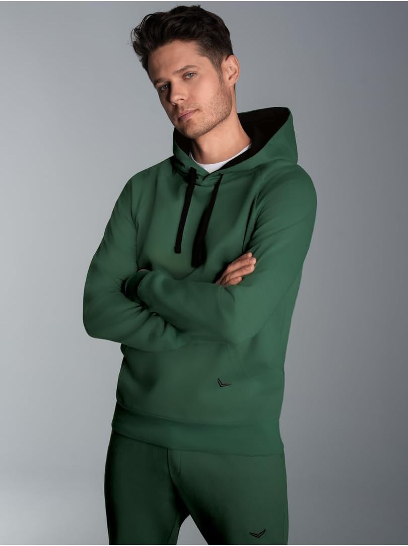 TRIGEMA Herren Kapuzensweatshirt aus Biobaumwolle, Efeu
