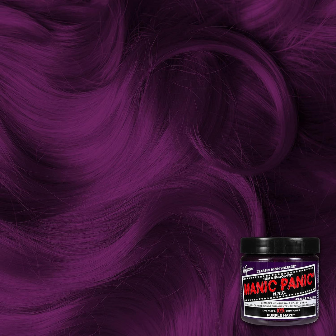 Manic Panic Purple Haze Classic Creme, Vegan, Cruelty Free, Semi Permanent Hair Dye 2 x 118ml Purple
