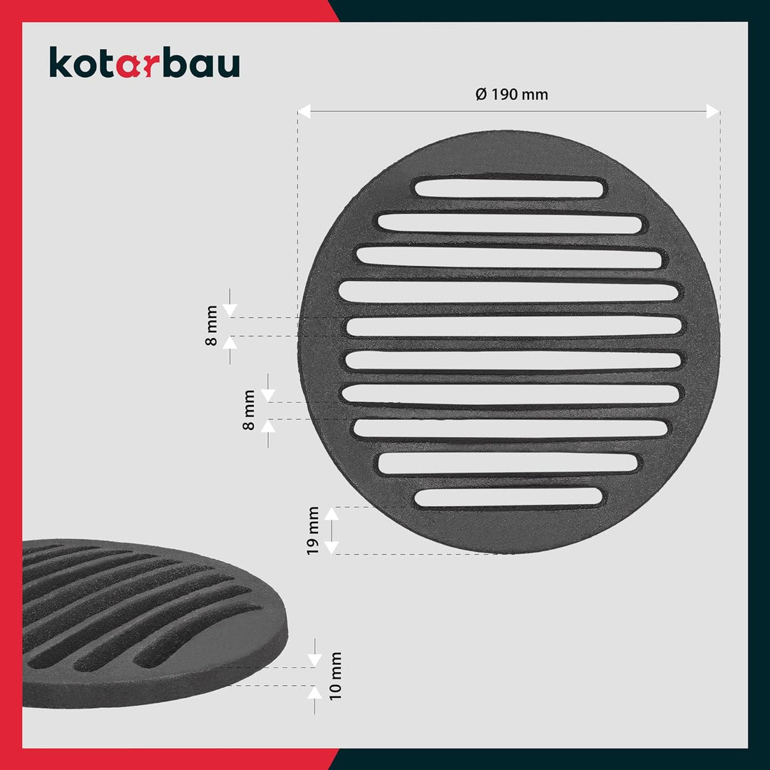 KOTARBAU Kaminrost Ø 19 cm Rundrost Ascherost Kaminofen Tafelrost Rost Ofengitter Kamin Ersatzteile