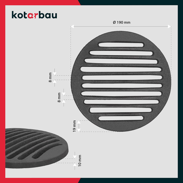 KOTARBAU Kaminrost Ø 19 cm Rundrost Ascherost Kaminofen Tafelrost Rost Ofengitter Kamin Ersatzteile