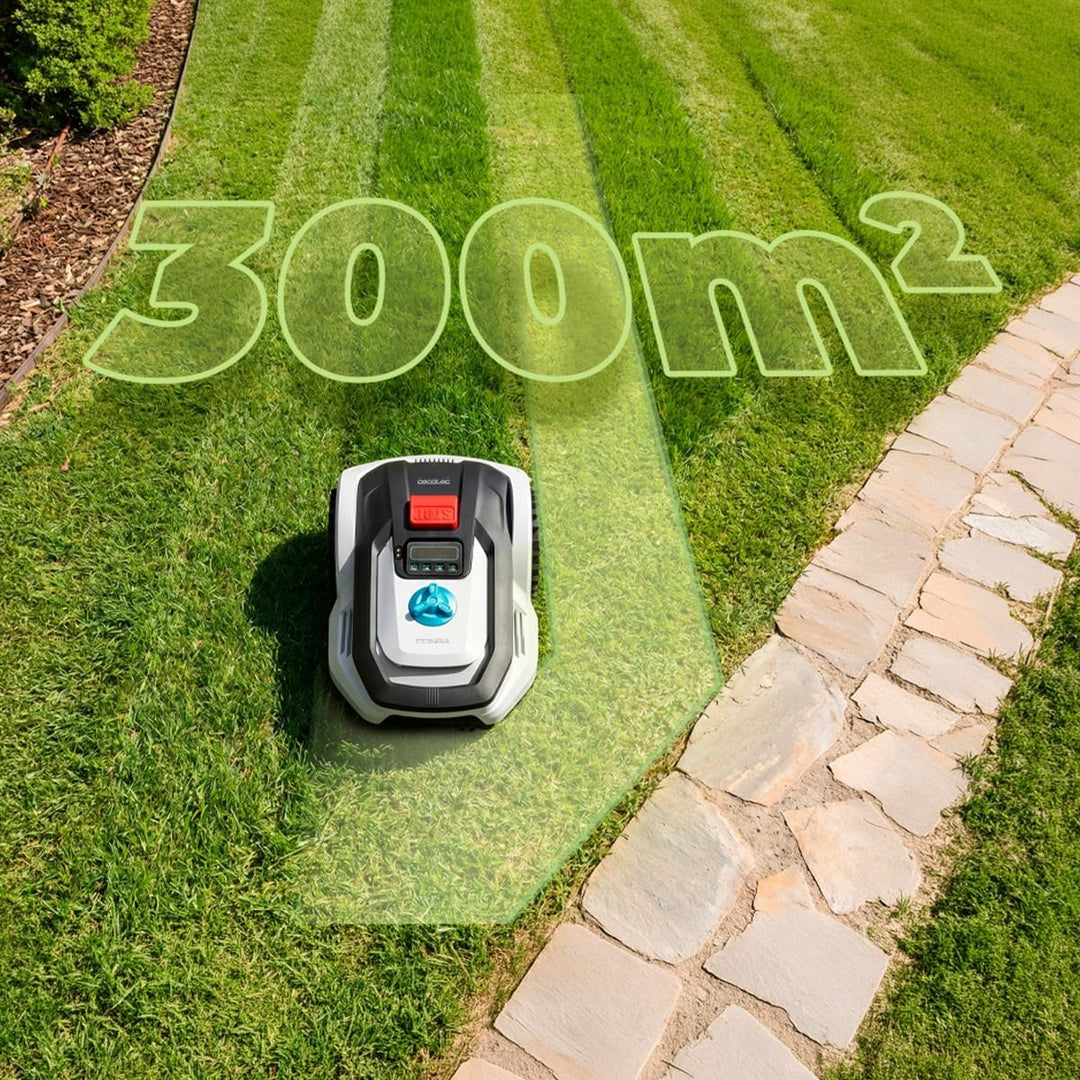 Cecotec Rasenmähroboter Conga Grasshopper 300. Digitaler Brushlessmotor, Flächen von 300 m², maximal