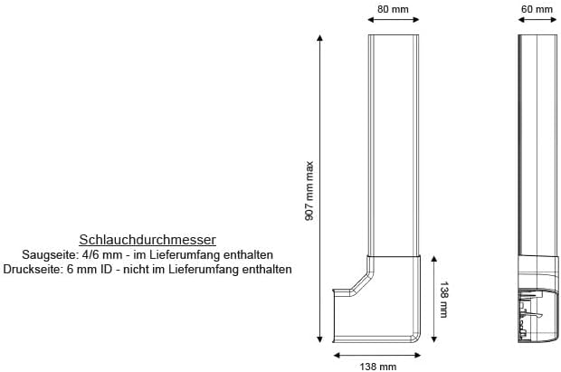 Flowatch Silence DT20, Typ:mit Leitungsführungsanal, mit Leitungsführungsanal