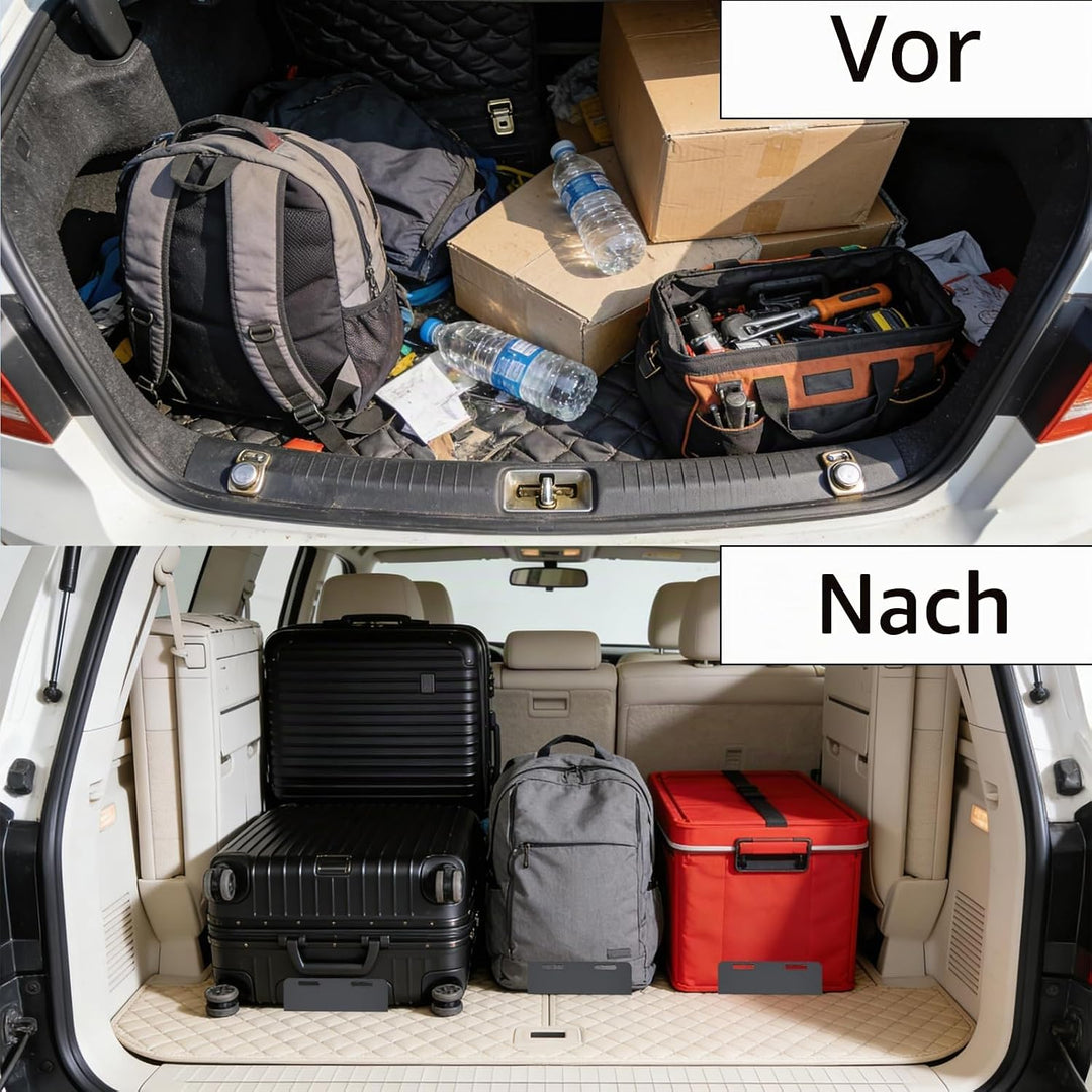 elthmpr Auto Kofferraum Organizer Klett - 4 Stück Gepäckfixierung Kofferraum Klett Fixierung, Koffer