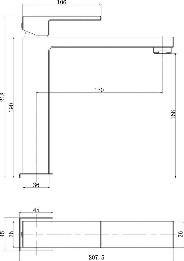 AquaSu 78321 7 Naomi Waschtischarmatur, Waschtisch | Hoch, Waschtisch | Hoch