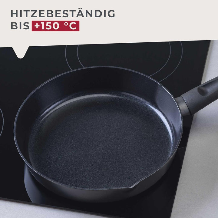 FACKELMANN Pfannenset Highrise 3-tlg Ø 20/24/28 cm – Antihaft-Bratpfannen aus recyceltem Aluminium,