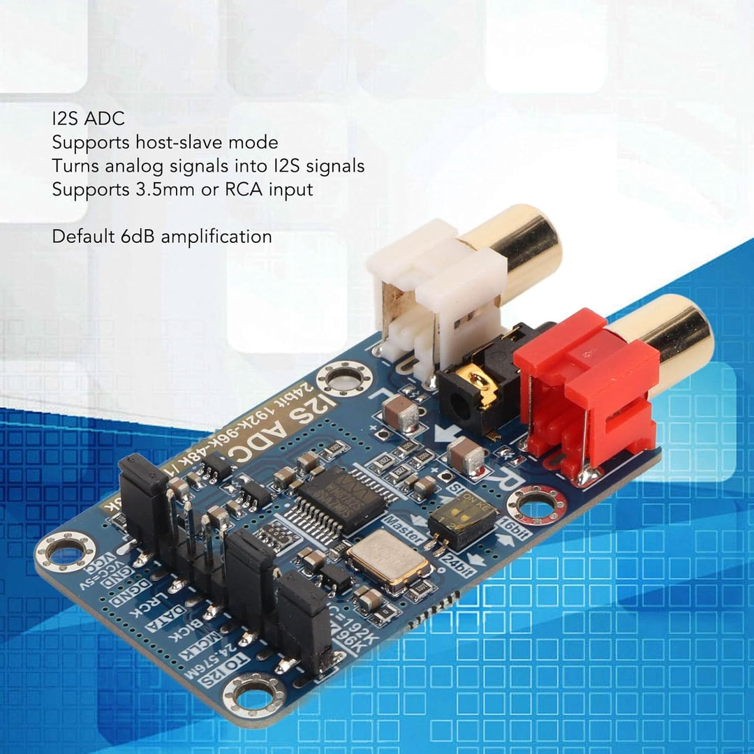 I2S ADC Card-Modul, Master-Slave-Modus, 24 Bit 192 K, 24 Bit 96 K, 24 Bit 48 K, 16 Bit 48 K, 3,5 Mm