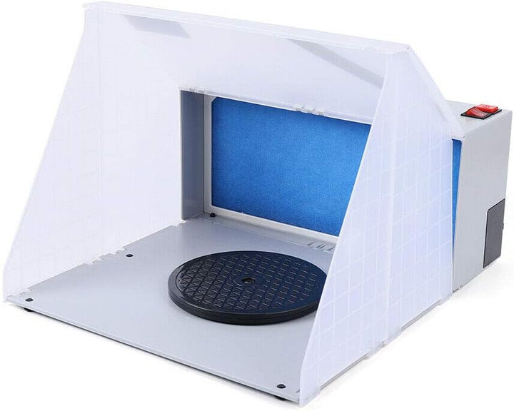 LENJKYYO Spritzkabine Mini Absauganlage inkl. Drehteller als Zubehör, Lackierkabine für Modellbau un