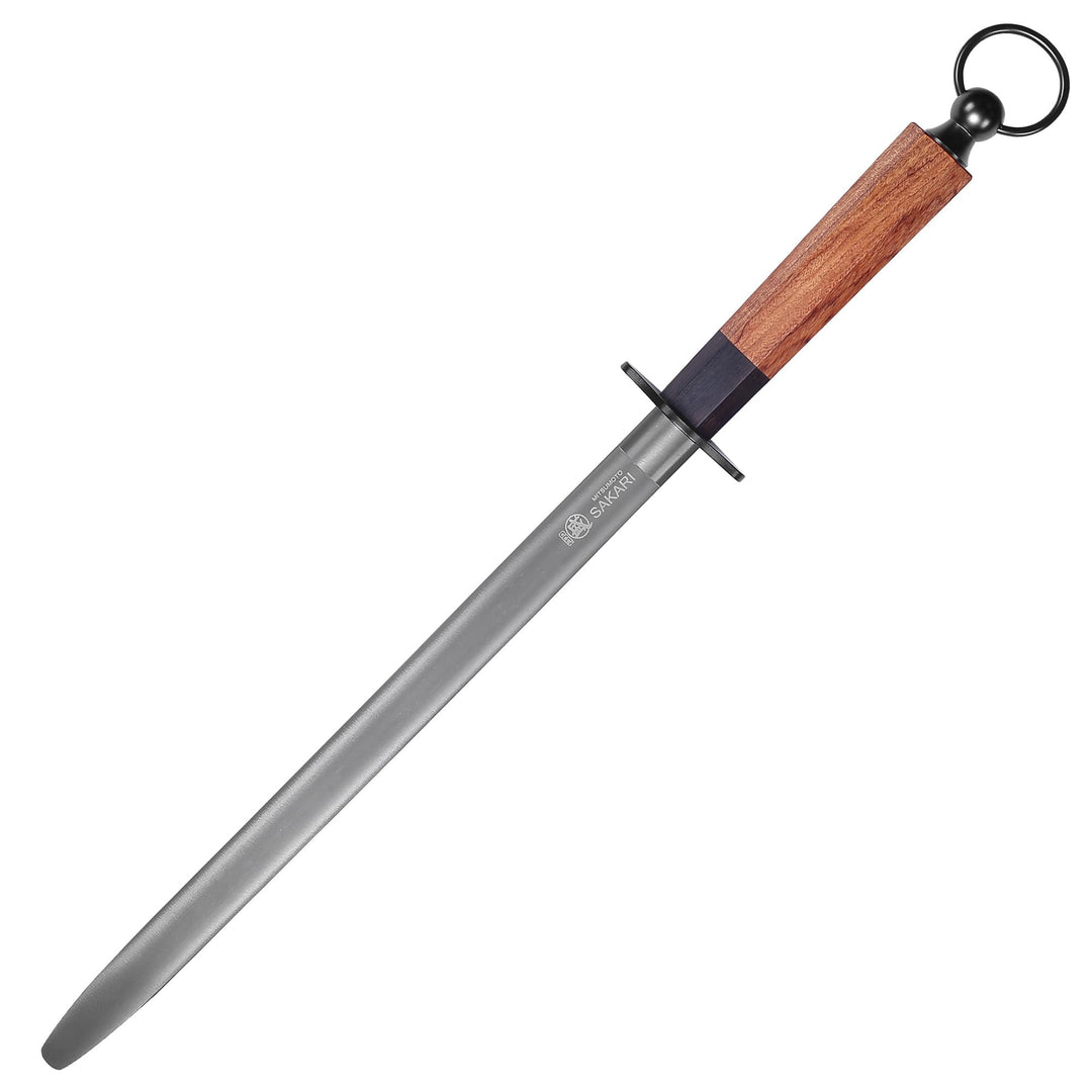 MITSUMOTO SAKARI 44 cm japanischer Wetzstahl, geeignet für Messer, professioneller flacher Wetzstahl