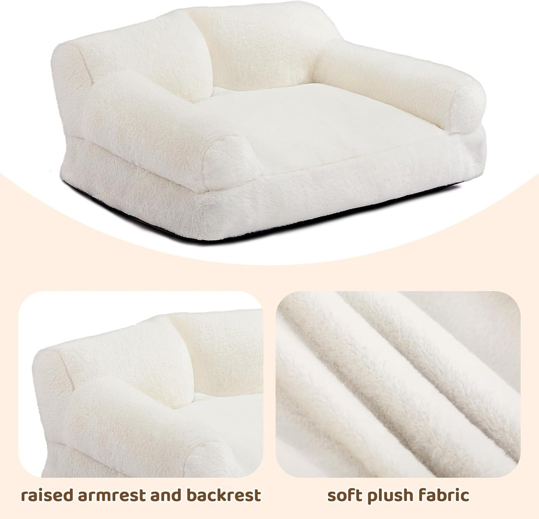 Hollypet Katzenbett Kleines Hundebett, Flauschiges Plüsch Katzensofa für Katzen und Welpen, Weiches