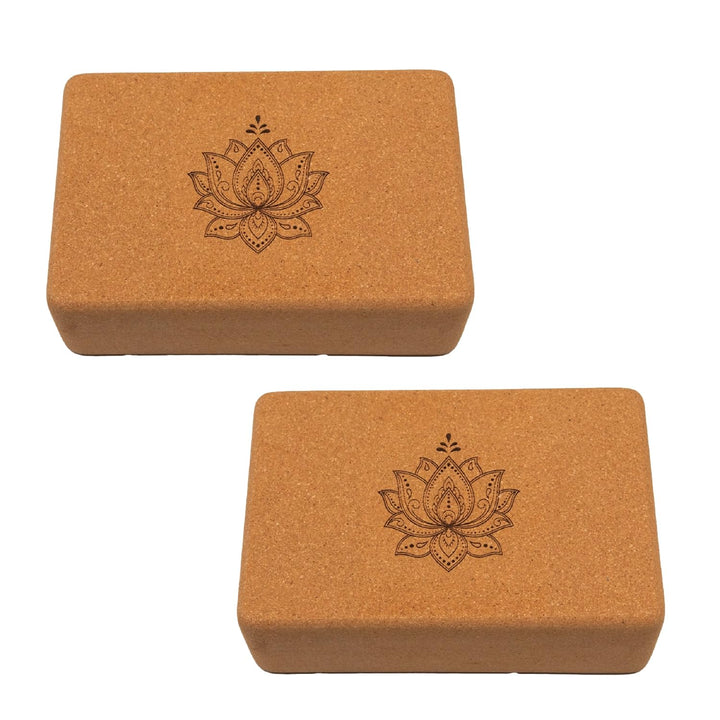Yoga Blöcke aus Kork | 2er Set | 22,5 x 15 x 7,5 cm | abgerundete Kanten | rutschfest &amp; robust | Yog
