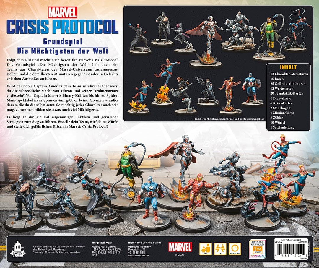 Atomic Mass Games, Marvel: Crisis Protocol, Grundspiel, Tabletop, 2 Spieler, Ab 14+ Jahren, 90-120 M
