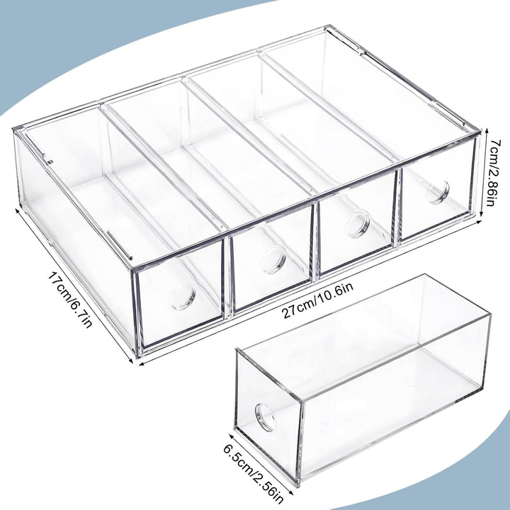 3 Packs Schubladenbox Schreibtisch mit 8 Schubladen, Acryl Stapelbar Schreibtisch Organizer Schublad