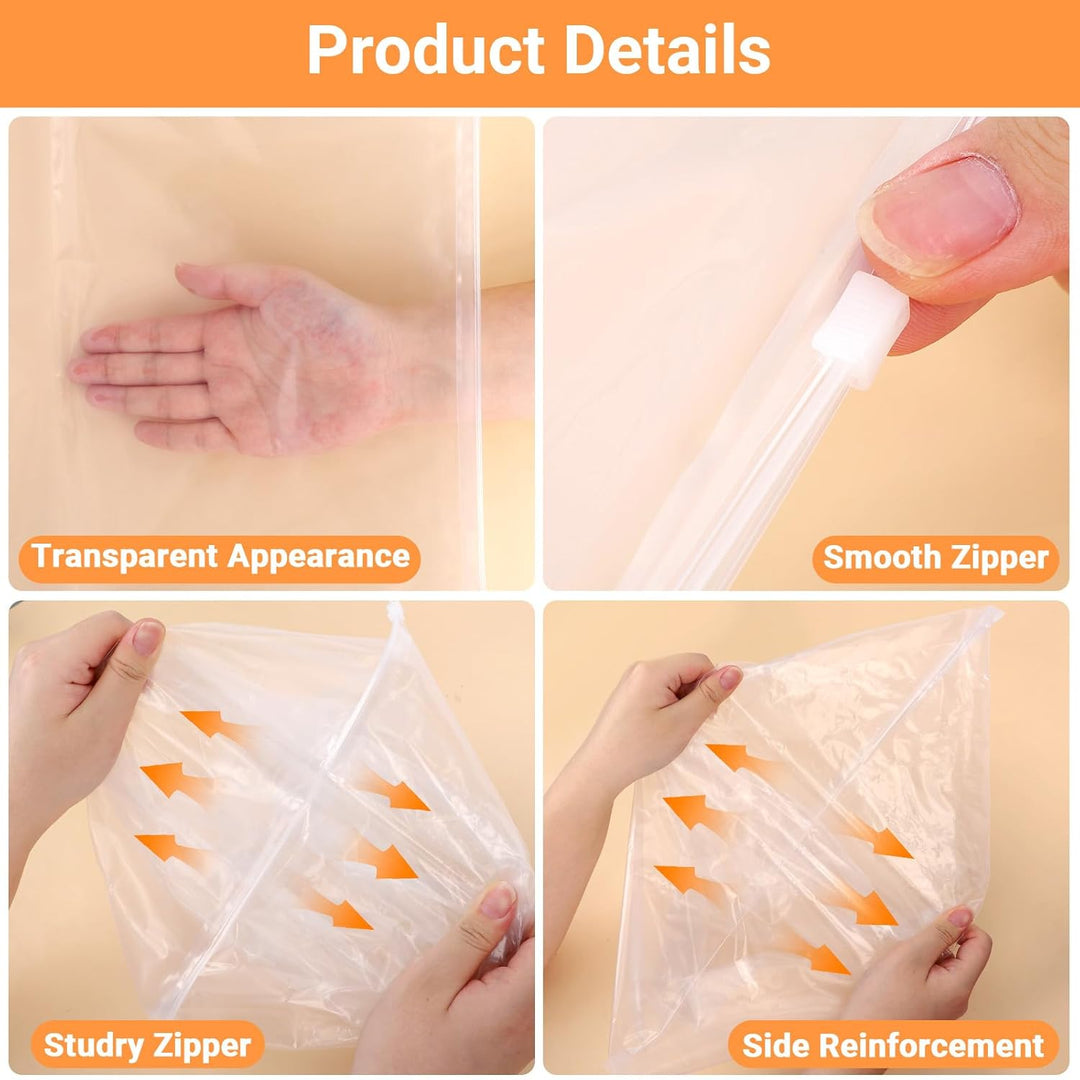 Zip Beutel Gross, 50 Stück 35 * 45cm Wiederverschliessbare Beutel für Kleidung, Transparente und Ver
