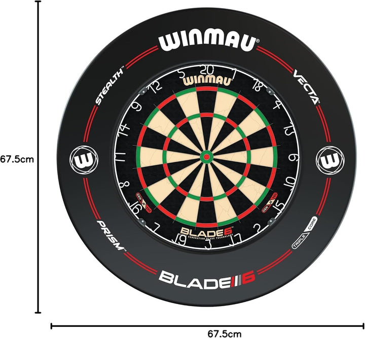 WINMAU Blade 6 Professionelle Bristle Klassische Dartscheibe with Surround und Darts Set (2 Sätze Da
