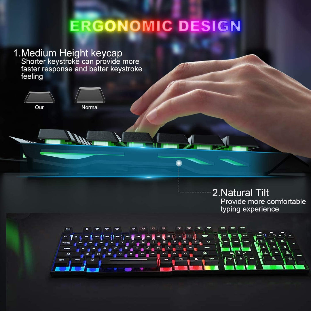 Kabellose Tastatur mit Regenbogen-Hintergrundbeleuchtung, 2,4 G, wiederaufladbar, mechanische Haptik
