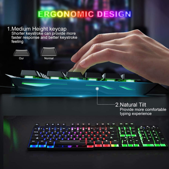 Kabellose Tastatur mit Regenbogen-Hintergrundbeleuchtung, 2,4 G, wiederaufladbar, mechanische Haptik
