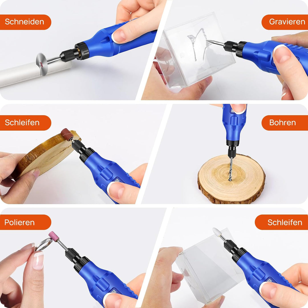 Mini-Akku-Rotationswerkzeug, 5 Geschwindigkeiten und USB-Aufladung mit Aufbewahrungstasche, vielseit
