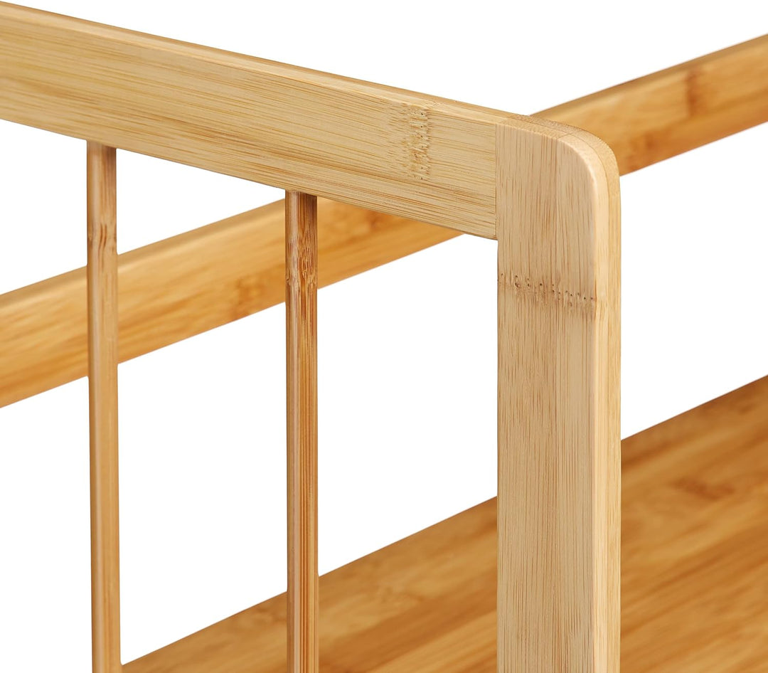 Relaxdays Standregal Bambus, Holz, 3 Ablagen, HxBxT: 88 x 55 x 26 cm, Bad Regal, Schuhregal, Bambusr