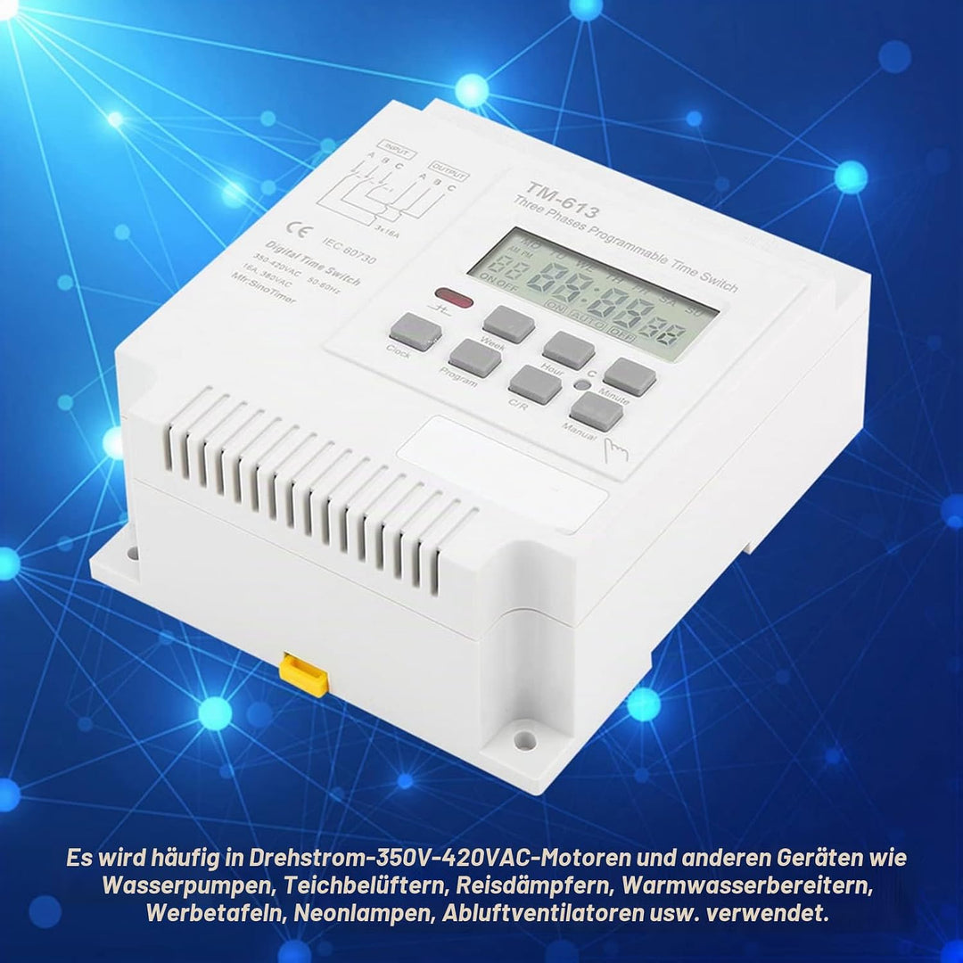 Ailao Zeitrelais 380V TM-163 Dreiphasig Smart Digital Zeitrelais Weekly Programmable Control Power T