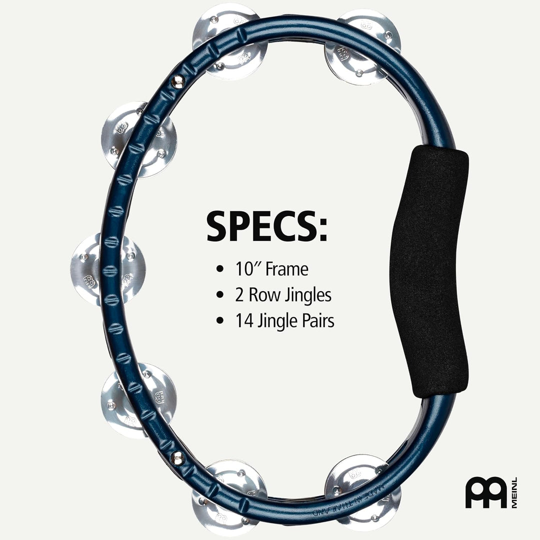 Meinl Percussion TMT1A-B Tambourine (ABS-Plastik) mit Aluminiumschellen (2-reihig) - Handmodell, bla