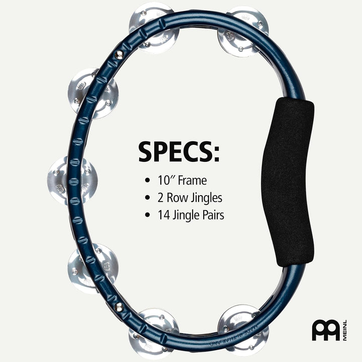 Meinl Percussion TMT1A-B Tambourine (ABS-Plastik) mit Aluminiumschellen (2-reihig) - Handmodell, bla