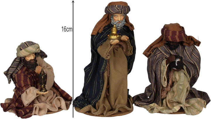 ZICOM Ankleidefigurenset Byzanz, Krippenfiguren klassisch ca. 16cm 10-TLG. Polyresin bekleidet