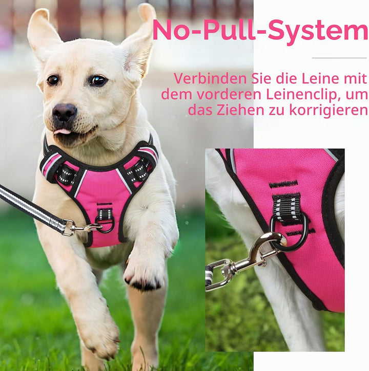 HEELE Hundegeschirr, No-Pull Hundegeschirr, Brustgeschirr für Mittelgrosse Hunde, Weich Atmungsaktiv
