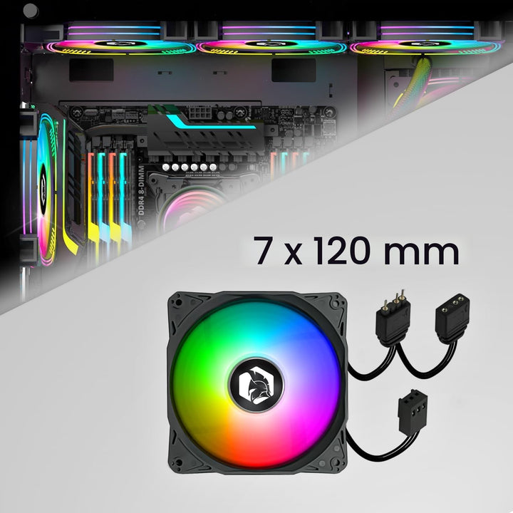 EMPIRE GAMING - (2024 Neu) Gamer PC-Gehäuse CL-242 – ARGB Medium Tower ATX, Micro-ATX und ITX – 7 Lü