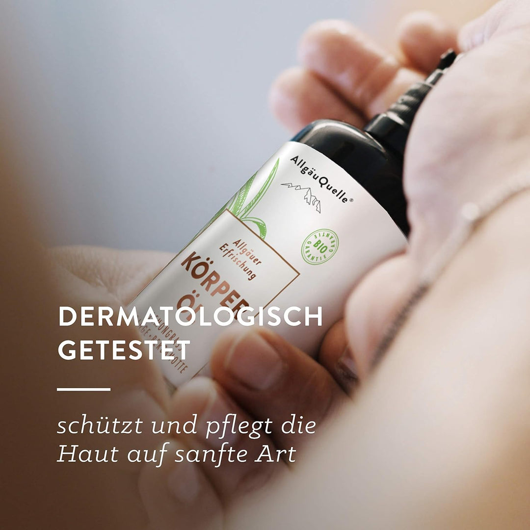 AllgäuQuelle® BIO Körperöl Allgäuer Erfrischung mit 100% naturreinen ätherischen Ölen aus Lemongrass