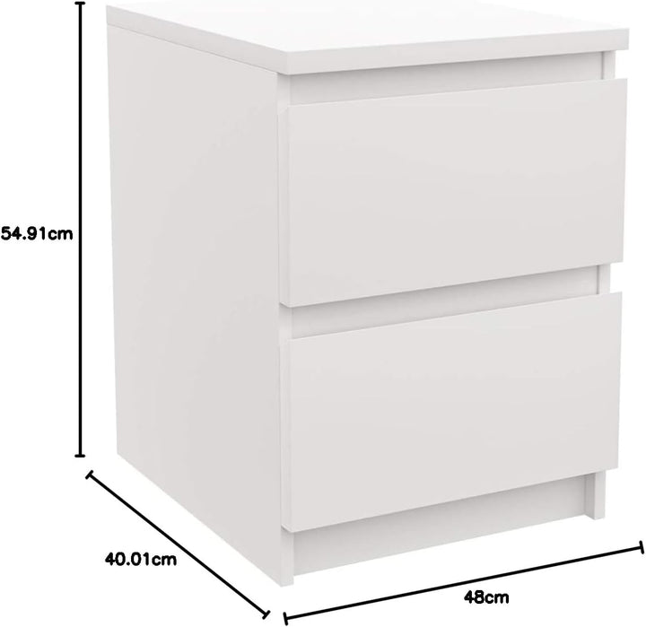 Ikea MALM – Kommode mit 2 Schubladen, Weiss – 40 x 55 cm 1 Weiss, 1 Weiss