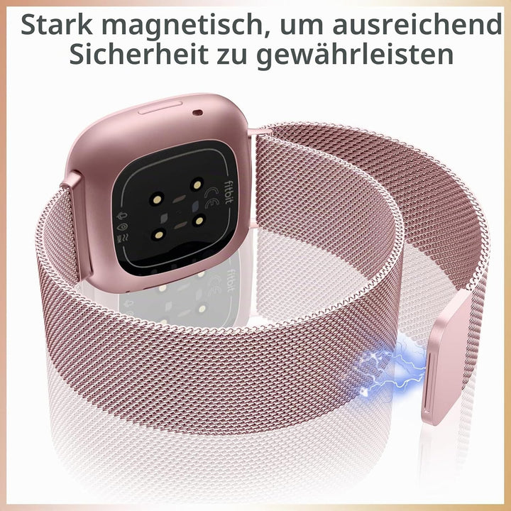 Faliogo Kompatibel mit Fitbit Versa 3 Armband/Fitbit Versa 4 Armband/Fitbit Sense Armband, Edelstahl