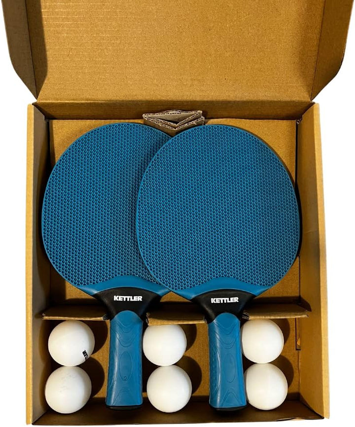 KETTLER Outdoor Tischtennisschläger Set I 2 wetterfeste Schläger I Inklusive 6 Bälle
