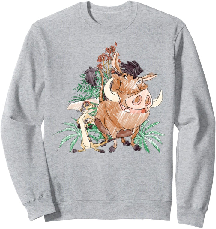 Disney Lion King Timon And Pumba Doodle Sweatshirt