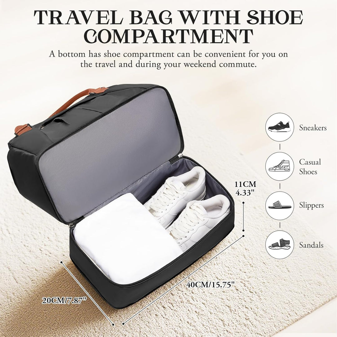 SEAFEW Reisetasche 24L, 40x30x20 Ryanair Handgepäck Tasche für Flugzeug Weekender Sporttasche Damen